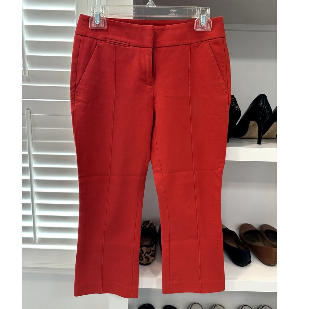 Ann Taylor Loft Marisa Orange Straight Crop Pants 0P